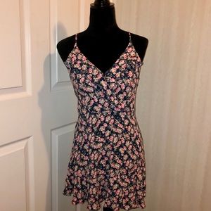 American Eagle Rose Dress with Criss Cross Back